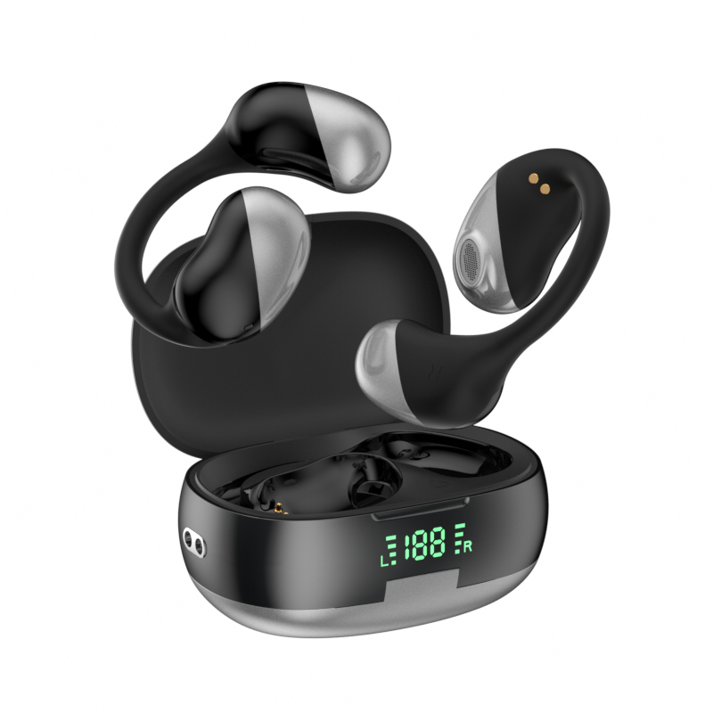 Casque d'écoute magnétique à affichage numérique avec suppression de bruit OWS Open Bluetooth Surround Stereo Headphones