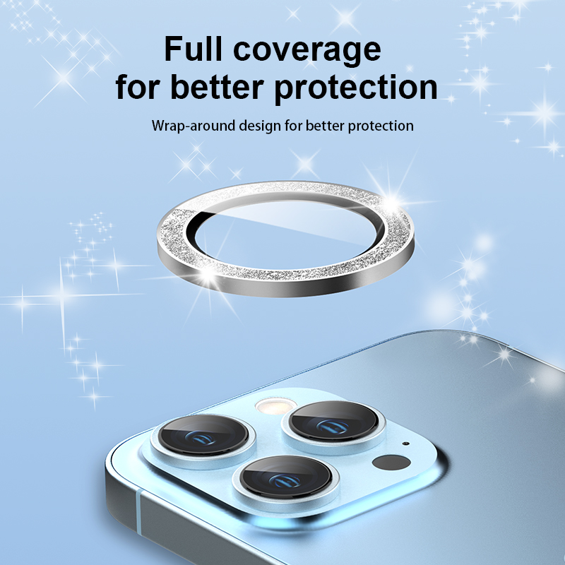 Protecteur d'écran pour objectif de caméra, diamant brillant, pour IPhone 15 Pro Max, 9H, métal individuel avec Film d'objectif de caméra en verre