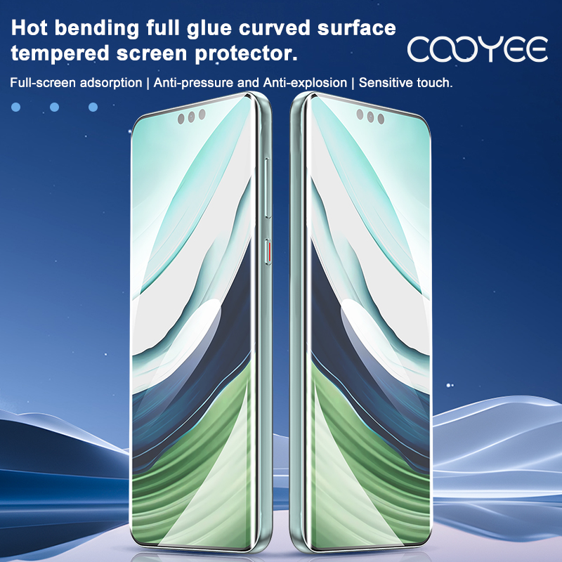 Huawei Mate60Pro Film trempé Membrane de téléphone portable HD Anti-chute résistant à l'usure Anti-empreinte digitale incurvé à chaud verre Pro + universel