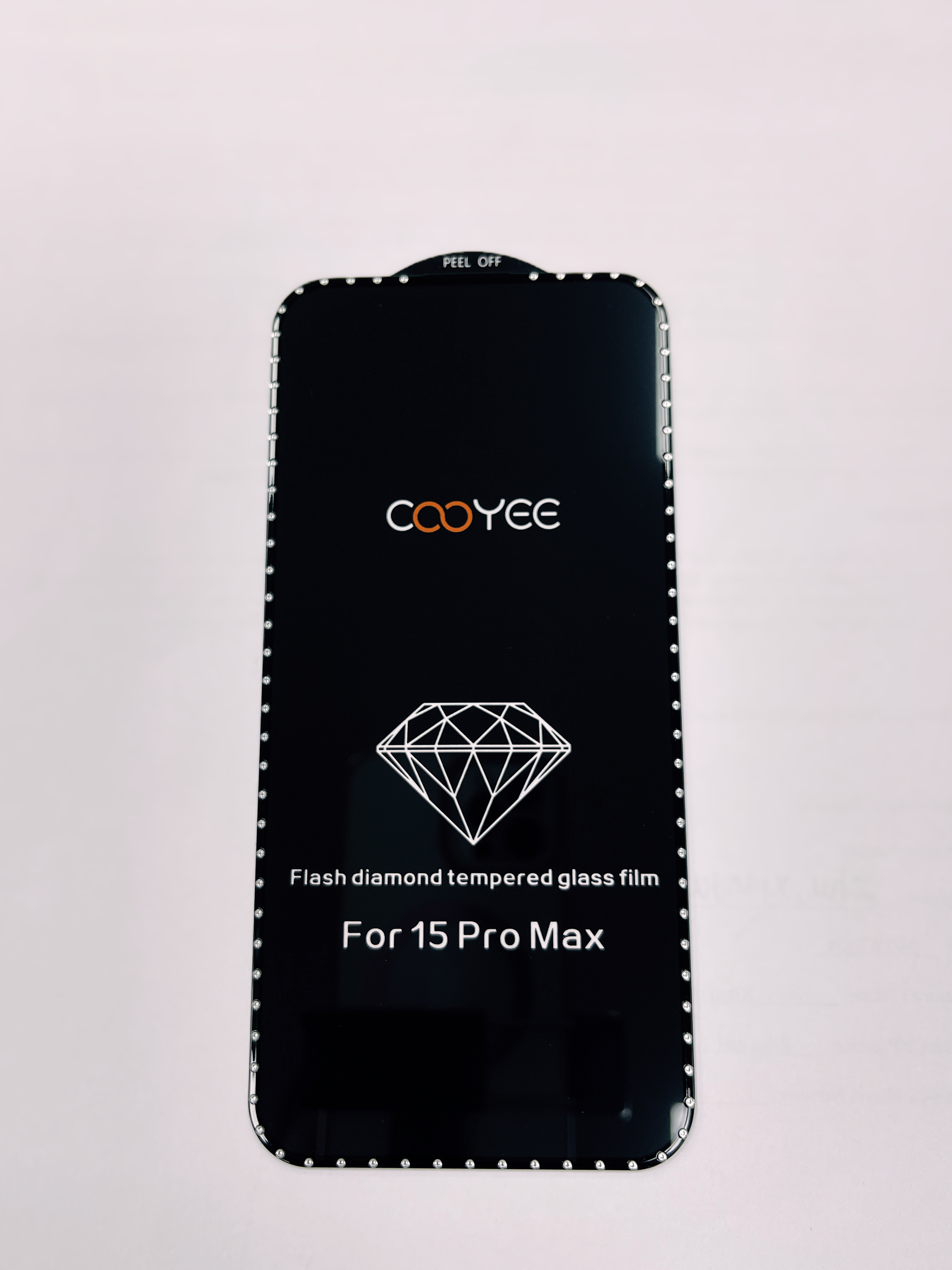 Diamond Apple 15 Pro Max Protecteur d'écran pour téléphone portable en verre trempé transparent Film anti-chute Couverture plein écran Empreintes digitales antiadhésives