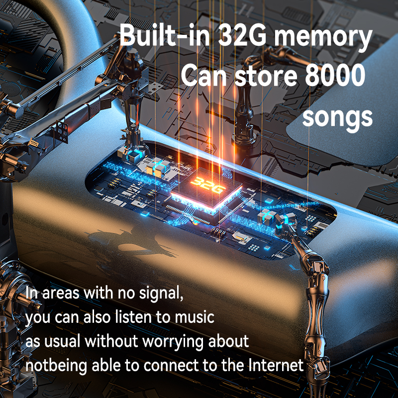 Open Ear Carte mémoire 32G Écouteurs Étanche Casque Bluetooth à conduction osseuse 2023